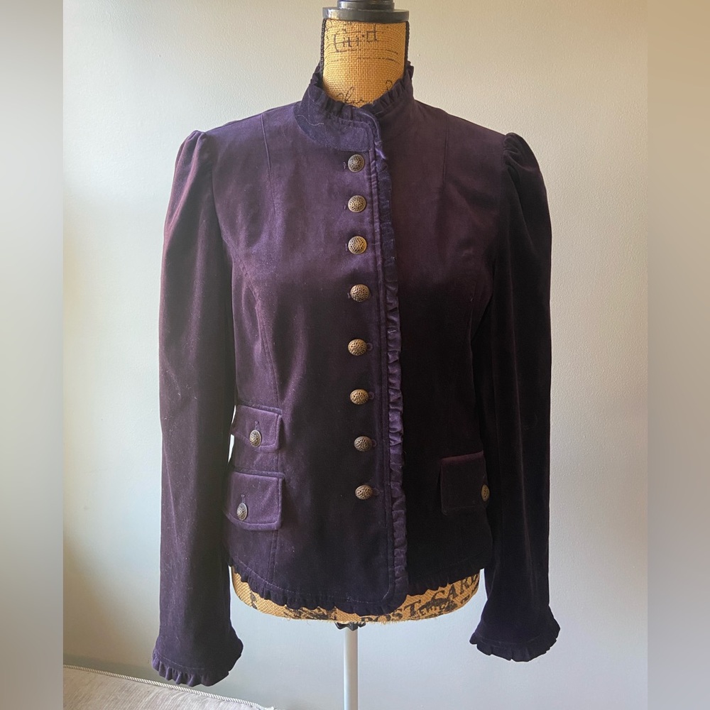 Chelsea & Theodore Sz 10 Deep Purple Velvet Women’s Blazer